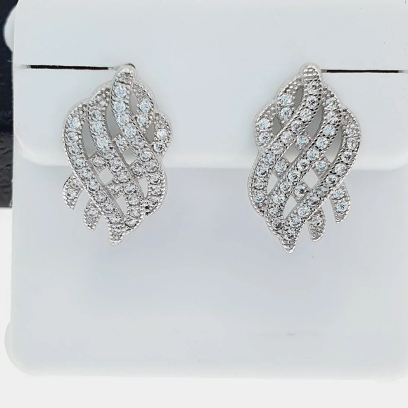 "925 sterling silver luxury CZ earrings for women/girls, Best for gift, … - Picture 3 of 9